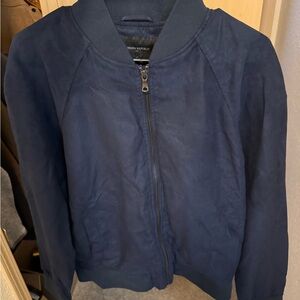Banana Republic - Navy - Vegan Suede Bomber Jacket